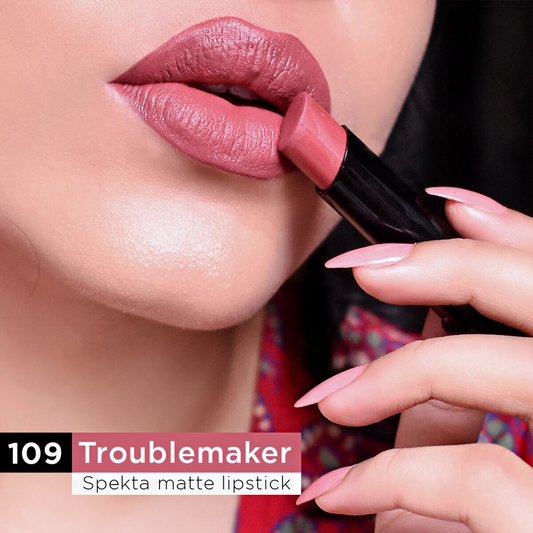 Lips & Tips Combo Set of Lipstick- 109 Troublemaker & Nail Polish- 22 Smokin'