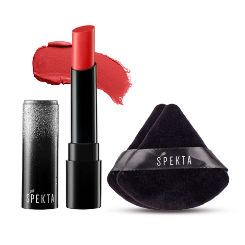 Spekta Matte Lipstick & Set of 2 Powder Puffs Combo