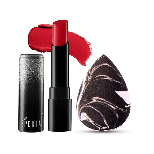 Spekta Matte Lipstick & Makeup Sponge Combo (Teardrop)