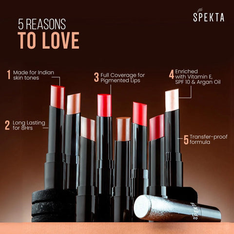 Spekta Brown Skin Matte Lipstick Set of 3- 104 Siren, 109 Troublemaker, 111 Divinity (11.1g)