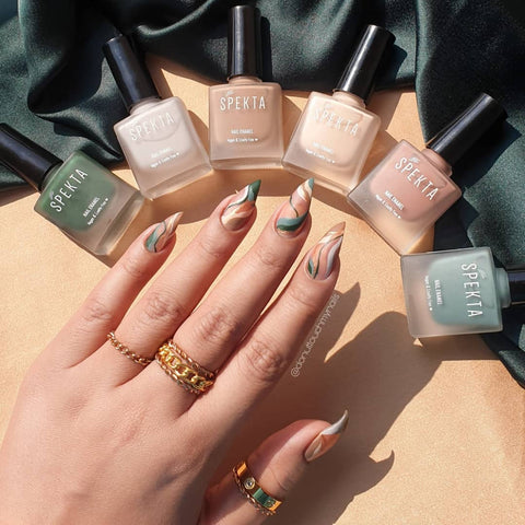 6 beautiful shades of Spekta Cosmetic matte nail polish