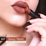 Spekta True Matte Lipstick- 107 Spicy Mami (3.7g, Burnt Orange)