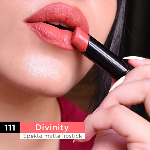 spekta matte lipstick coral shade divinity long lasting for brown skin tones