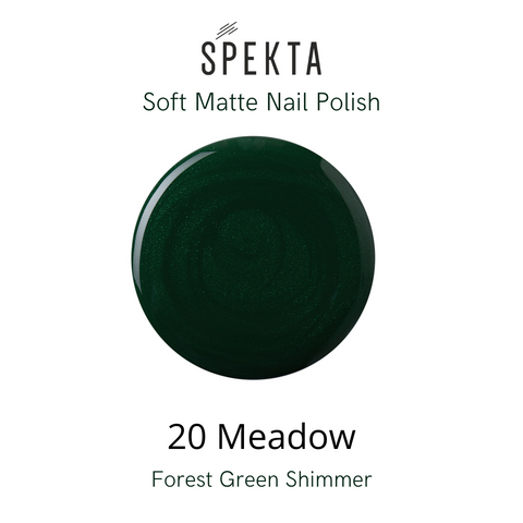 Spekta Matte Nail Polish- 20 Meadow (8ml, Forest Green Shimmer)
