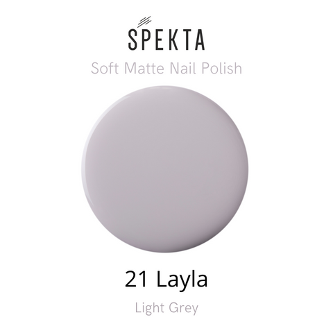 Spekta Matte Nail Polish- 21 Layla (8ml, Light Grey)