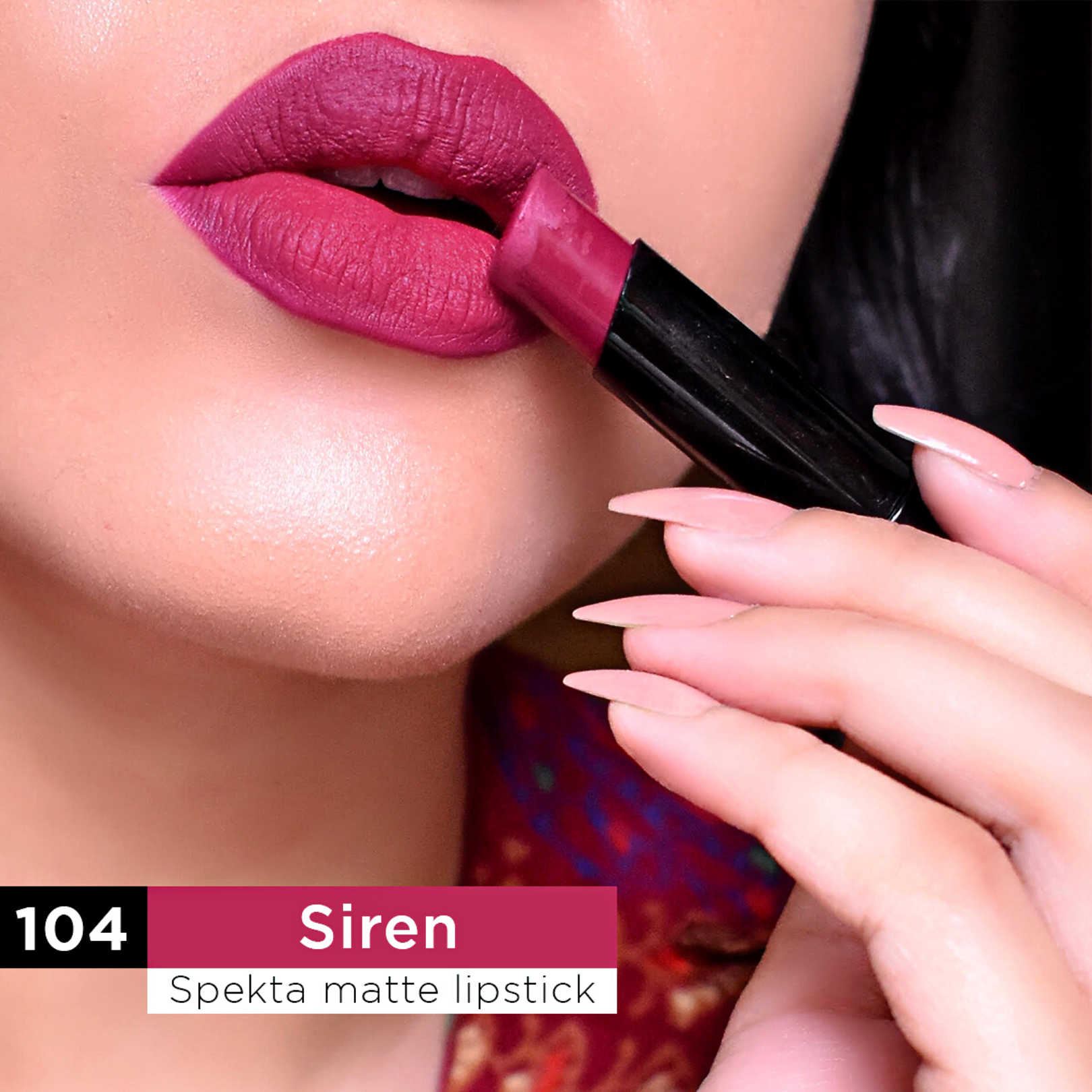 Spekta True Matte Lipstick- 104 Siren (3.7g, Reddish-plum)
