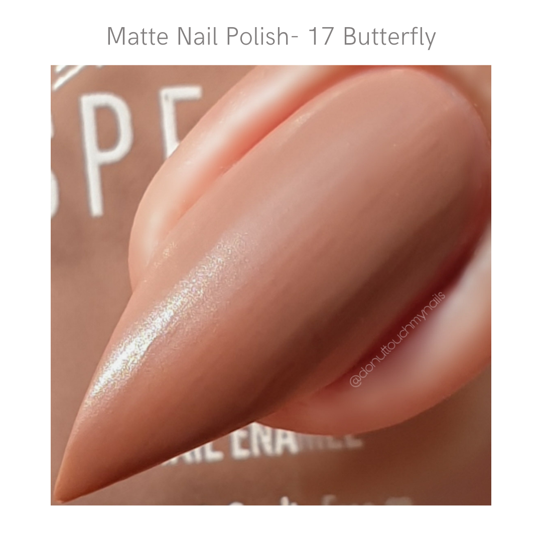 spekta cosmetics matte nail polish nude pink, butterfly