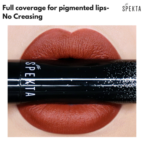 spekta hyper pigmented matte lipstick in orange dark brown shades